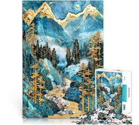Puzzle da 2000 pezzi per adolescenti Arte del ruscello di montagna dorato Giochi divertenti Adatto per la decorazione del desktop 70x100cm