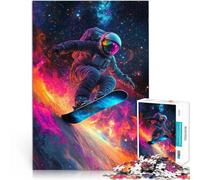 Puzzle da 2000 pezzi per adolescenti Astronauta che fa snowboard nello spazio Sfida difficile Migliorare l'amore tra le coppie 70x100cm