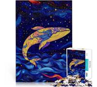 Puzzle da 2000 pezzi per adolescenti Balena nel cielo notturno Gioco intellettuale giocattolo Collezione di artisti, Belle arti 70x100cm