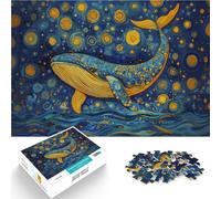 Puzzle da 2000 pezzi per adolescenti Balena sotto l'oceano stellato Attività per famiglie Adatto per la decorazione del desktop 70x100cm
