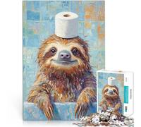 Puzzle da 2000 pezzi per adolescenti Bradipo con cappello di carta igienica Difficile Duro Migliorare l'amore tra le coppie 70x100cm