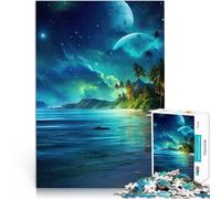 Puzzle da 2000 pezzi per adolescenti Cielo notturno dell'oceano blu Fatto di cartone per età 14+ Difficile e impegnativo Decorazioni e regali unici per la casa misurare:70x100cm