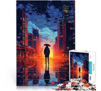 Puzzle da 2000 pezzi per adolescenti Città della pioggia Pixel Art a 16 bit Difficile e sfidante perché è ideale come regalo per tutta la famiglia 70x100cm