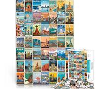 Puzzle da 2000 pezzi per adolescenti Città famosa retrò Per il divertimento in famiglia Ogni pezzo è unico - Gioco divertente e stimolante per tutta la famiglia 70x100cm