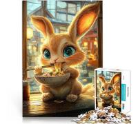 Puzzle da 2000 pezzi per adolescenti Coniglietto carino che mangia ramen Giocattoli antistress è ideale come regalo per tutta la famiglia 70x100cm