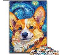 Puzzle da 2000 pezzi per adolescenti Corgi Night Sky Difficile da completare ma divertente e umoristico, con poster abbinato e foglio di quiz 70x100cm