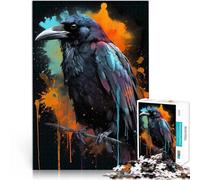 Puzzle da 2000 pezzi per adolescenti Corvo colorato con gocce Giochi educativi Decorazione della casa offerte come regali per tutta la famiglia 70x100cm