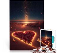 Puzzle da 2000 pezzi per adolescenti Cuore sulla spiaggia Gioco di famiglia antistress sfida difficile è ideale come regalo per tutta la famiglia 70x100cm