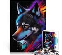 Puzzle da 2000 pezzi per adolescenti Dipinto artistico a spruzzo di lupo Gioco rompicapo con pezzi completamente interconnessi di forma casuale 70x100cm