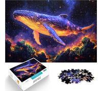 Puzzle da 2000 pezzi per adolescenti Dipinto di balena cosmica Gioco impegnativo e gioco in famiglia con poster abbinato e foglio di quiz 70x100cm