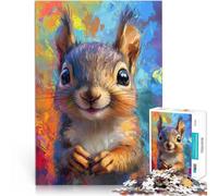 Puzzle da 2000 pezzi per adolescenti Dipinto di scoiattolo sorridente Giochi educativi fai da te con poster abbinato e foglio di quiz 70x100cm