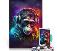 Puzzle da 2000 pezzi per adolescenti DJ Monkey con le cuffie Allena il tuo cervello e le tue mani è ideale come regalo per tutta la famiglia 70x100cm