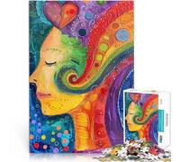 Puzzle da 2000 pezzi per adolescenti Donna orgogliosa arcobaleno astratto vorticoso Assemblaggio del modello Regalo di opere d'arte 70x100cm