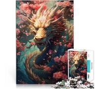 Puzzle da 2000 pezzi per adolescenti Drago nel giardino rosso Fatto di cartone per 14+ Per il divertimento in famiglia Regalo di compleanno, regali, arte murale misurare:70x100cm