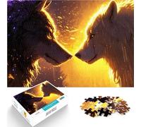 Puzzle da 2000 pezzi per adolescenti Duello eterno tra lupi Per il divertimento in famiglia con poster abbinato e foglio di quiz 70x100cm