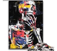Puzzle da 2000 pezzi per adolescenti e adulti, teschio acquerello, per età 14+, gioco intellettuale, regali di compleanno per Natale, 70x100cm