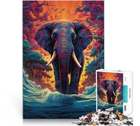 Puzzle da 2000 pezzi per adolescenti Elefante che cammina sulla spiaggia Difficile e sfidante Gioco educativo per compleanno e Natale 70x100cm