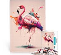 Puzzle da 2000 pezzi per adolescenti Fenicottero rosa acquerello Gioco a quiz Ogni pezzo è unico - Gioco divertente e stimolante per tutta la famiglia 70x100cm