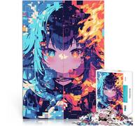 Puzzle da 2000 pezzi per adolescenti Fuoco contro ghiaccio Giocattoli di gioco impegnativi con poster abbinato e foglio di quiz 70x100cm