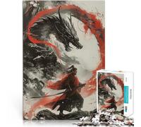 Puzzle da 2000 pezzi per adolescenti Furia del Guerriero Drago Giochi educativi Decorazione della casa con poster abbinato e foglio di quiz 70x100cm