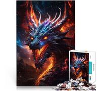 Puzzle da 2000 pezzi per adolescenti Galassia della Notte di Fuoco del Drago Attività per famiglie con poster abbinato e foglio di quiz 70x100cm