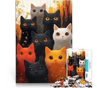 Puzzle da 2000 pezzi per adolescenti Gatti carini in autunno Giocattolo educativo per l'apprendimento Collezione di artisti, Belle arti 70x100cm