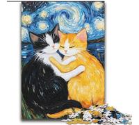 Puzzle da 2000 pezzi per adolescenti Gatti che abbracciano il cielo notturno Giocattolo educativo intellettuale decomprimente Decorazione perfetta 70x100cm