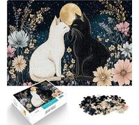 Puzzle da 2000 pezzi per adolescenti Gatti innamorati sotto la luna Regali di giochi impegnativi Giocattoli per la decorazione della casa 70x100cm
