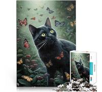 Puzzle da 2000 pezzi per adolescenti Gatto con farfalla Giochi educativi Decorazione della casa Lista dei desideri con Babbo Natale 70x100cm