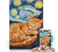 Puzzle da 2000 pezzi per adolescenti Gatto nella notte stellata Gioco di famiglia antistress sfida difficile Decorazione d'arte per la casa 70x100cm