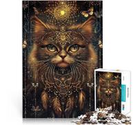 Puzzle da 2000 pezzi per adolescenti Gatto persiano magico fantasy Assemblaggio del modello con poster abbinato e foglio di quiz 70x100cm