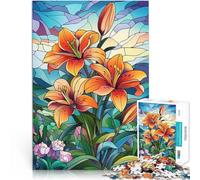 Puzzle da 2000 pezzi per adolescenti Gigli in vetro colorato Giocattoli di gioco impegnativi è ideale come regalo per tutta la famiglia 70x100cm