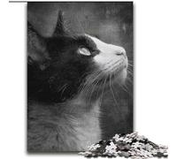 Puzzle da 2000 pezzi per adolescenti, gioco di famiglia di gatti in bianco e nero, antistress, sfida difficile, collezione di artisti, belle arti, 70x100cm