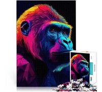 Puzzle da 2000 pezzi per adolescenti Gorilla in colori neon Giocattoli di gioco impegnativi Collezione di artisti, Belle arti 70x100cm