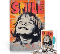 Puzzle da 2000 pezzi per adolescenti Graffiti di bambini sorridenti Fatto di carta,per età 14+ Sollievo dallo stress Regali di Babbo Natale segreto。misurare:70x100cm/27.5x39.3pollice