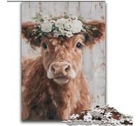 Puzzle da 2000 pezzi per adolescenti Highland Cow Family Fun Attività divertenti a casa, regalo di compleanno, regali di viaggio, per ragazzi dai 14 anni in su 70x100cm