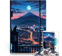 Puzzle da 2000 pezzi per adolescenti Il gatto futuristico di Tokyo si siede Gioco impegnativo Lista dei desideri con Babbo Natale 70x100cm