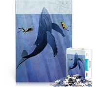 Puzzle da 2000 pezzi per adolescenti Immersione con le balene Sfida di gioco educativo giocattolo Collezione di artisti, Belle arti 70x100cm