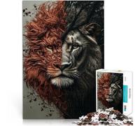 Puzzle da 2000 pezzi per adolescenti Leone con due facce Allena il tuo cervello e le tue mani Lista dei desideri con Babbo Natale 70x100cm