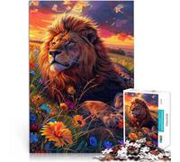 Puzzle da 2000 pezzi per adolescenti Leone in un campo di fiori Giocattoli da gioco per regalo di famiglia Decorazione della casa 70x100cm
