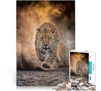 Puzzle da 2000 pezzi per adolescenti Leopardo in piena corsa Allena il tuo cervello e le tue mani Adatto per la decorazione del desktop 70x100cm