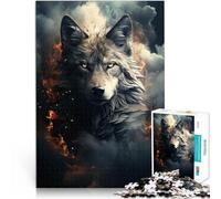 Puzzle da 2000 pezzi per adolescenti Lupo al buio Giocattolo educativo intellettuale decomprimente Regalo di compleanno, regali, arte murale 70x100cm