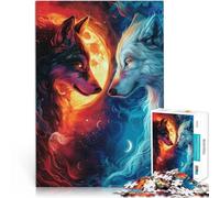 Puzzle da 2000 pezzi per adolescenti Lupo di fuoco e ghiaccio Riduzione dello stress interessante è ideale come regalo per tutta la famiglia 70x100cm