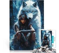 Puzzle da 2000 pezzi per adolescenti Lupo e donna nella foresta giochi divertenti per famiglie perché è ideale come regalo per tutta la famiglia 70x100cm
