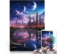 Puzzle da 2000 pezzi per adolescenti Metropoli futuristica giochi divertenti per famiglie Lista dei desideri con Babbo Natale 70x100cm