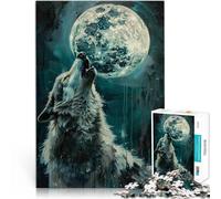 Puzzle da 2000 pezzi per adolescenti Notte di luna del lupo ululante Regali di giochi impegnativi è ideale come regalo per tutta la famiglia 70x100cm