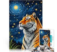 Puzzle da 2000 pezzi per adolescenti Notte stellata della tigre Gioco di famiglia antistress sfida difficile Regali di Babbo Natale segreto 70x100cm