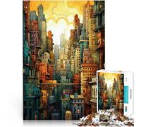 Puzzle da 2000 pezzi per adolescenti Opera d'arte sullo skyline della città Antistress Sfida difficile Decorazione d'arte per la casa 70x100cm