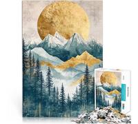 Puzzle da 2000 pezzi per adolescenti Paesaggio di montagna dorata Rompicapo per con pezzi completamente interconnessi di forma casuale 70x100cm