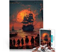 Puzzle da 2000 pezzi per adolescenti Paesaggio di nave pirata Allena il tuo cervello e le tue mani Migliorare l'amore tra le coppie 70x100cm
